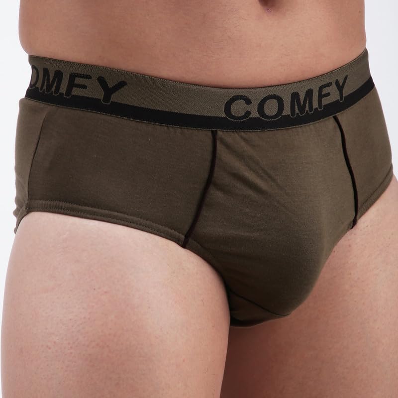 Image of Amul Comfy Men's Solid Cotton Briefs with Soft Waistband (Color Smoke Grey)