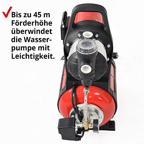 HECHT Hauswasserwerk (Brandneu) – 1100 Watt – Wasserpumpe – max. 8 m selbstansaugend – max....