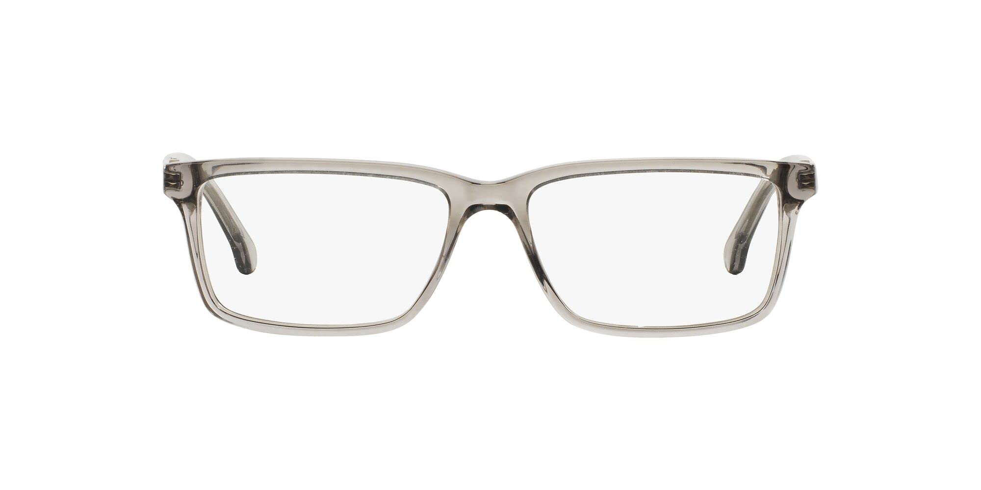 Brooks Brothers Men's BB2019 Rectangular Prescription Eyewear Frames, Transparent Grey/Demo Lens, 53 mm