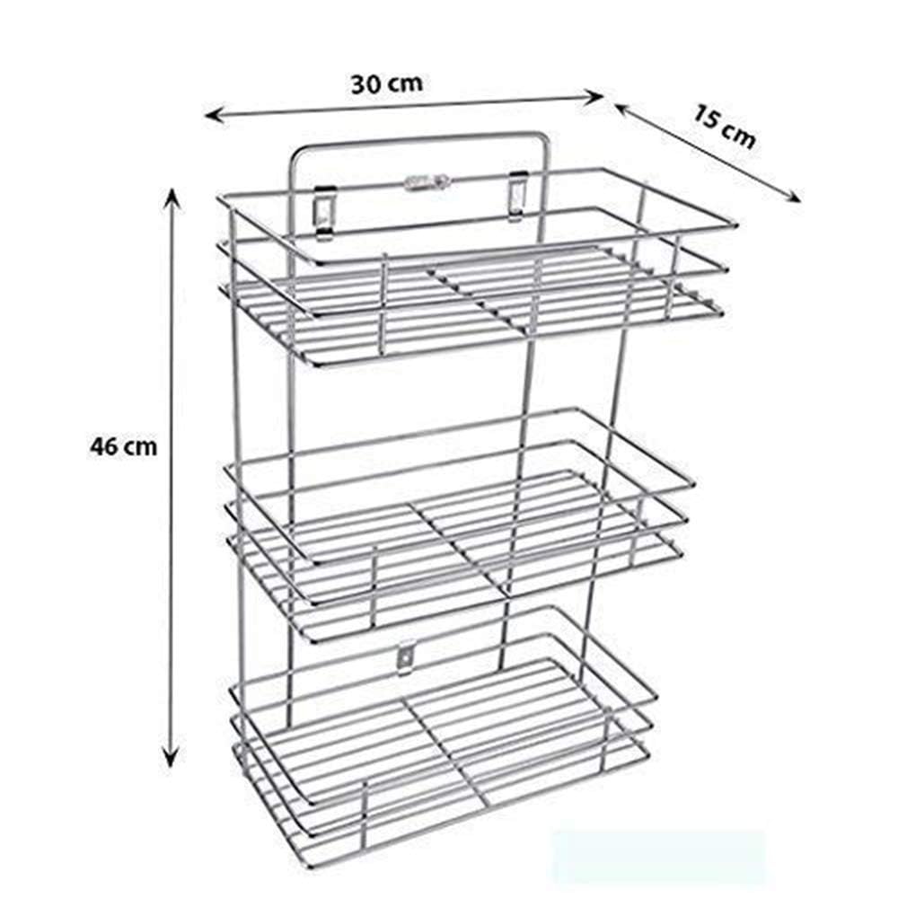 ABUDIT 3 Layer Stainless Steel Kitchen Organizer & Multipurpose Storage Rack for Home, Kitchen Tools & Accessories/Bathroom Wall Shelf. 1