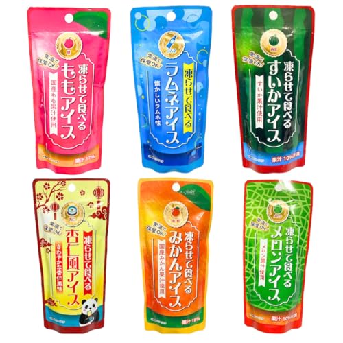 6種アソート×各1個】凍らせて食べるフルーツアイスセット|もも・みかん・ラムネなど冷凍OK 夏の人気スイーツ