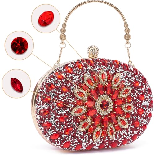 Image of Sparkly Women's Evening Clutch Purses Rhinestone Bag Luxury Handbags For Weddings Formal Prom Party