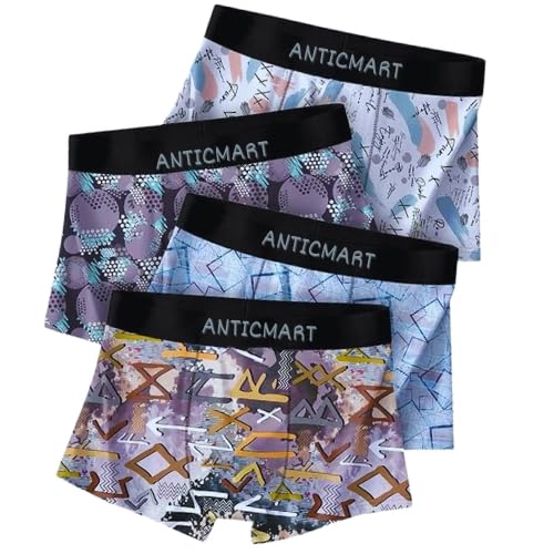 Image of Men's Airsoft Anti-Bacterial Trunks (Pack of 4) | Breathable Nylon | Sweat-Wicking Comfort | Everyday Regular Fit