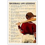 Retro Baseball Motivational Posters, Life Insights, Motivating Yourself, Interesting Wall Decoration, Nostalgic Art, Suitable For Living Room, Bedroom And Office Decoration 12x16in Unframed