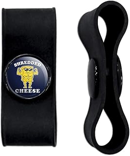 GRAPHICS & MORE Shredded Cheese Muscles Funny Humor Headphone Earbud Cord Wrap - Charging Cable Manager - Wire Organizer Set of 2 - Black