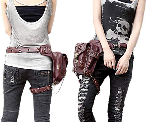 FiveloveTwo® Men Women Multi-purpose Tactical Drop Leg Arm Bag Pack Hip Belt Waist Messenger Shoulder Fanny Packs Steampunk Bag Wallet Purse Pouch Bag Red Brown steampunk buy now online FiveloveTwo® Men Women Multi-purpose Tactical Drop Leg Arm Bag Pack Hip Belt Waist Messenger Shoulder Fanny Packs Steampunk Bag Wallet Purse Pouch Bag Red Brown steampunk buy now online