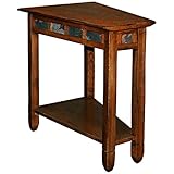BOWERY HILL Recliner Wedge End Table in Rustic Oak