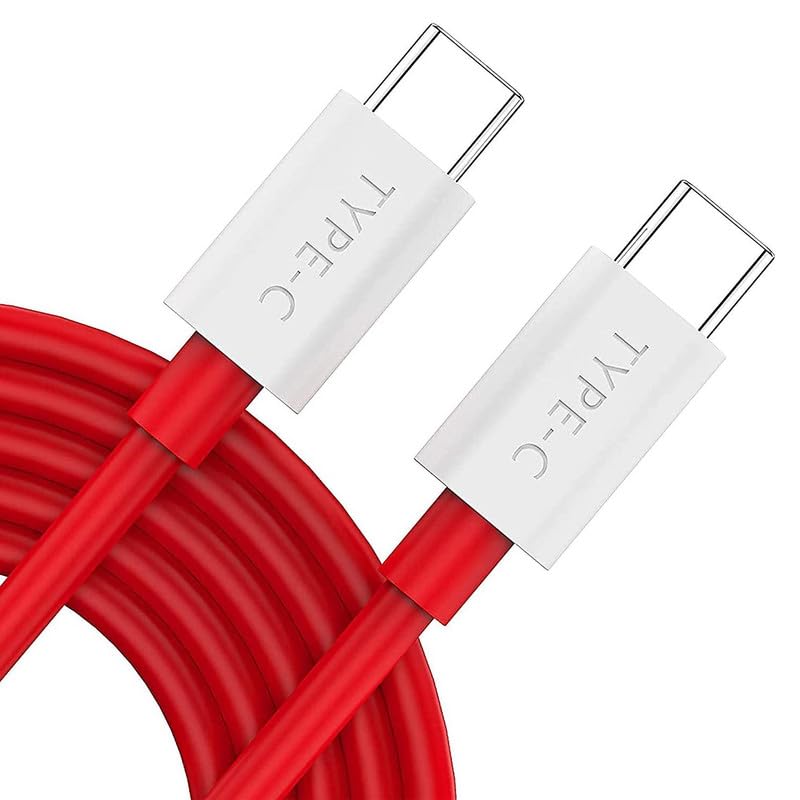 Type-C To Type-C Cable For Chevrolet Sail Hatchback Original USB Data & Charging Cable PD Dash WRAP Fast Charging 60W High Speed Rapid Fast Turbo QC 3.0 Charging Cable (Red, 4Amp, SZ.N3)