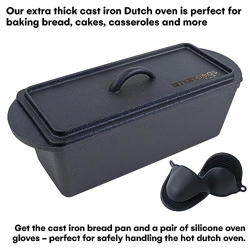 Xnqelerate Brotbackform Aus Gusseisen - 2-teilig Mit Deckel Für Perfektes Brot (25cm, Für Ofen & Herd)