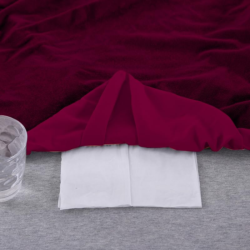 Image of Glassiano Cotton Feel Terry Ultra Soft Waterproof Mattress Protector | Breathable - Hypoallergenic Mattresses Cover with Elastic Strap for King Bed (72x78 inch|6x6.5 feet, Maroon - Pack of 1)