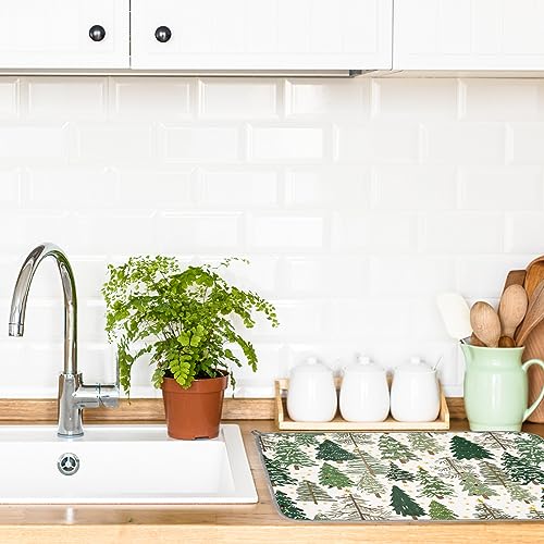 Anydesign A2665 Christmas Dish Drying Mat Xmas Tree Absorbent Dish Drainer Protector Pad Forest Woodland Dry Mat Dish Drainer Mat thumb #6