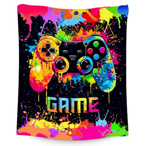 Mercuryelf Blanket for Boys Gaming Blankets Gifts - 40x50 Inch Cozy Flannel Throw for Kids