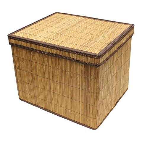 Seta Direct, Brown Natural Bamboo Storage Organization Box with Lid [1 Pack] Cover