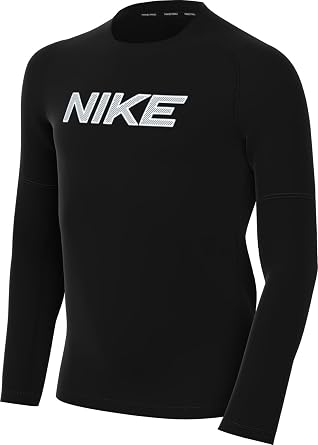 Nike Pro Warm Big Kids Boys Dri-FIT Long-Sleeve Training Top Black/White, HF4362-010 Size Medium
