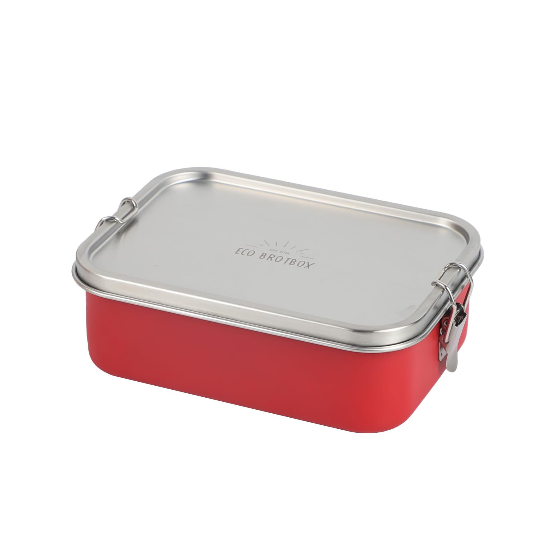 Bento Classic – Fiambrera con compartimentos, 1100 ml, color rosa rojo, de acero inoxidable, rectangular, sin BPA y a prueba de fugas, apta para lavavajillas
