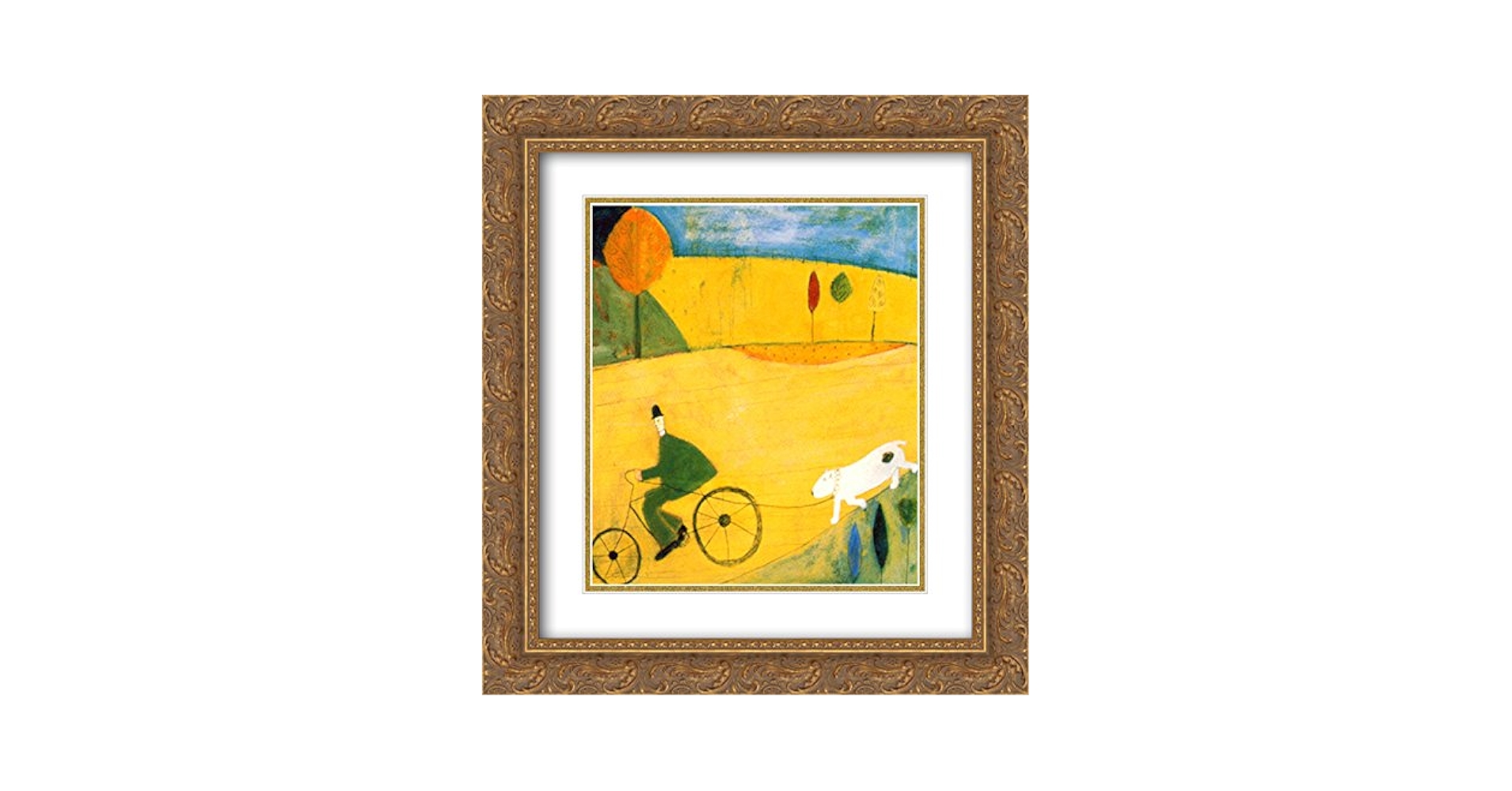 Amazon.com: Walking The Dog 2X Matted 20x24 Gold Ornate