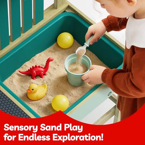 Image of TOP BRIGHT 4 in 1 Mud Kitchen for Kids, Outdoor Playhouse for Water Play | Sand Play, Cooking & Gardening Playset with Accessories, Sensory Table Set, Backyard Pretend Play Toy for Boys Girls Ages 3