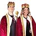 Kangaroo Red Velvet King Robe For Men - Kings Cape Costume Royal Outfit - Prince, Kings and Queen Costumes for Adults - Halloween Costume Cosplay Dressup Apparel