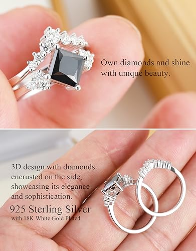 2.5CTTW Moissanite Bridal Ring Sets For Women D Color VVS1 round Cut Butterfly S925 Sterling Silver Plated 18k White Gold Engagement Wedding Promise Anniversary Ring4