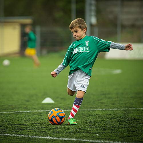 Jusdo Kids Soccer Socks, American Flag Athletic Socks With Cushion Team Sport Knee High Socks For Youth Kids Boys Girls Christmas Gift (3 Pairs/M) (Medium, American Elements-2) #TOP6