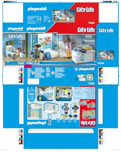 PLAYMOBIL 71330 Classe avec réalité augmentée - City Life - avec deux personnages, un projecteur fonctionnel, un tableau, une tablette, deux casques de réalité virtuelle et des accessoires - Dès 4 ans