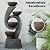 Sunlinua 46.8''H Outdoor Water Fountains - 5-Tiered Garden Fountains Outdoor for Patio, Yard, Balcony, Porch, Modern Resin Waterfall Feature for Outside with Light, Cascading Bowl Water Feature Gray