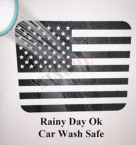 Image of Xinghe for 2015-2025 2026 Ford F150 F250 F350, Rear Middle Window American Flag Decals, Matte Black USA Flag Decal for Truck Back Window, Waterproof Vinyl, Durable and Easy Remove Truck Decal