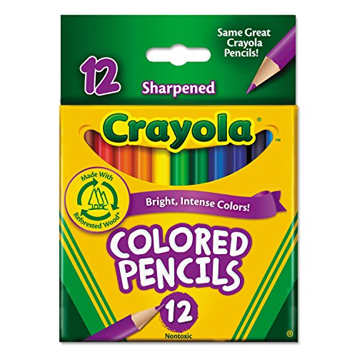 Crayola 684112 Short Barrel Colored Woodcase Pencils, 3.3 mm,...