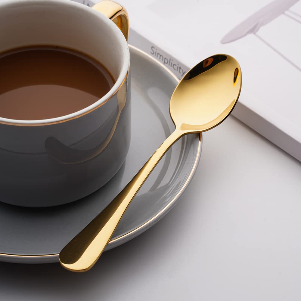 Set Posate In Acciaio Inox Placcato Oro - 8 Pezzi Per 2 Persone, Per Casa E Occasioni Speciali - Foto 9