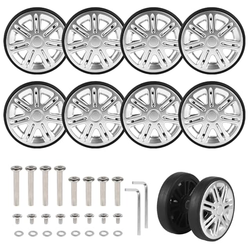 EXLECO 8pcs Ruedas Maleta 60 x 12 mm Ruedas de