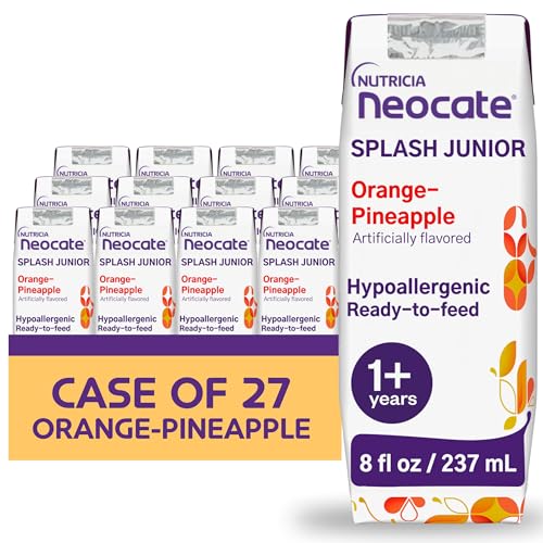 Nutricia Neocate Splash - Ready-to-Feed Hypoallergenic, Amino Acid-Based Toddler and Junior Formula - Orange-Pineapple - 8 fl oz (Case of 27)