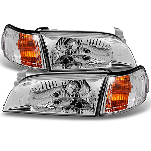 AKKON - For 1993 1994 1995 1996 1997 Corolla JDM Version Clear Headlights + Amber Corner Signal Lamps