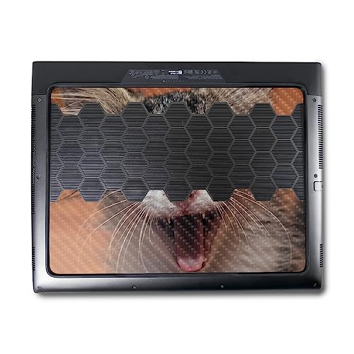 Image of MightySkins Carbon Fiber Skin Compatible with Alienware M18 R1 (2023) Full Wrap Kit - LOL Cat | Protective, Durable Textured Carbon Fiber Finish | Easy to Apply & Change Styles | Made in The USA