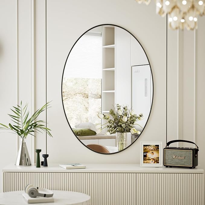 KERLIX Oval Shape Decorative Wall Mirror for Bathroom, Living Room, Bedroom, Makeup. (18 X 24)-image-17