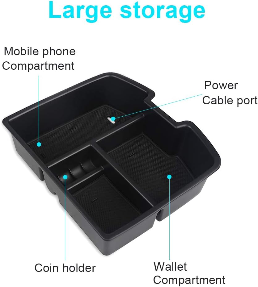 Center Console Organizer Replacement for 2007-2014 GM Chevy Tahoe Avalanche Suburban 1500 2500 Silverado 1500 2500HD GMC Sierra 1500 2500 HD Yukon XL Storage Insert Tray with A Cleaner Brush