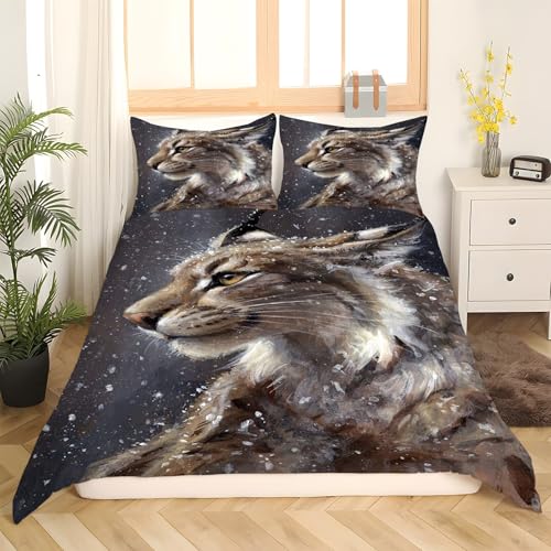 Housse de couette en microfibre douce chat 240x260 sans repassage