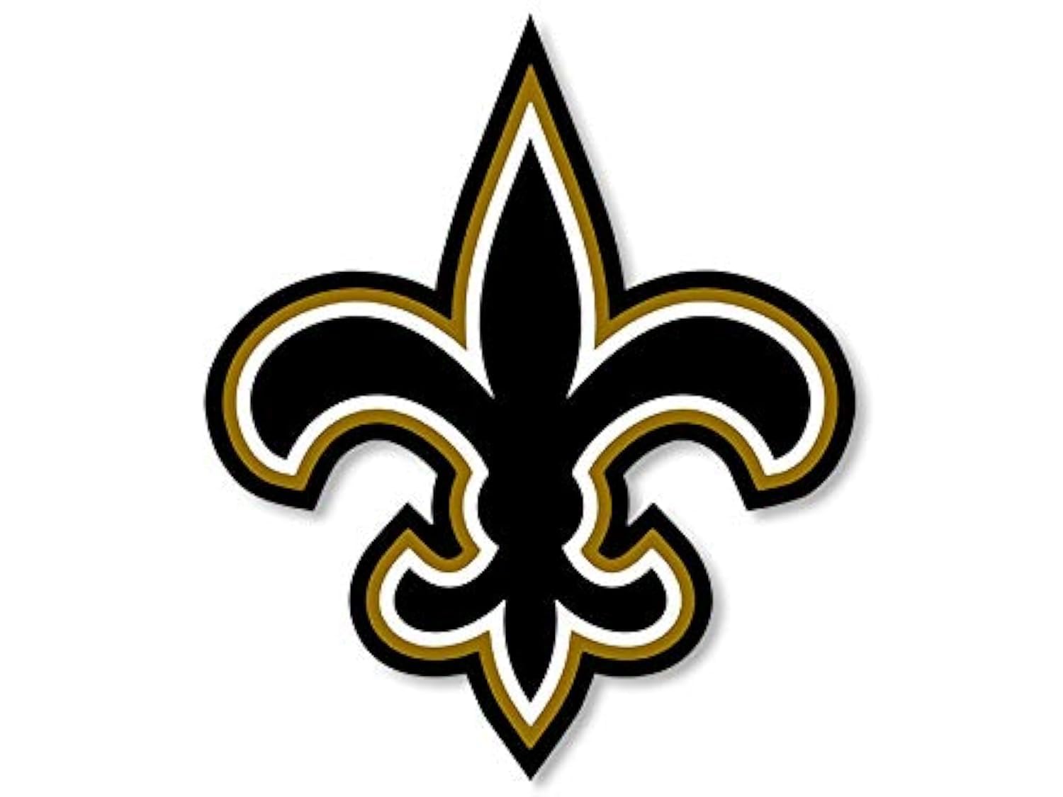 3"" Black Gold Fleur De Lis Shaped Sticker (NOLA New Orleans Logo - View #10