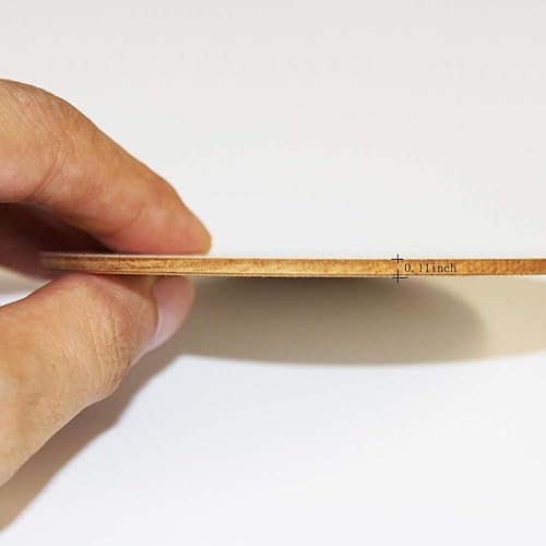 Miniatura 4 de MONKEY SUN 48 posavasos redondos de madera sin terminar de 4 x 4 pulgadas a granel para bebidas, pintura, escritura, bar, decoración del hogar de