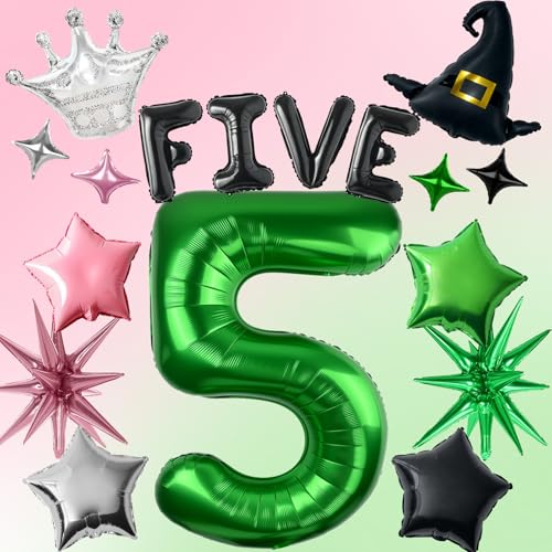 Wicked Number 5 Balloon Set, 17Pcs Witch Party Decorations
