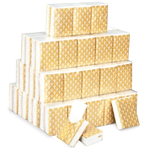 Image of Ctosree 50 Pack Vintage Pocket Tissues Travel Packs Bulk 500 Sheet Small Tissues Pocket Packs Party Favors 3 Ply Mini Travel Size Individual for Allergy Camping