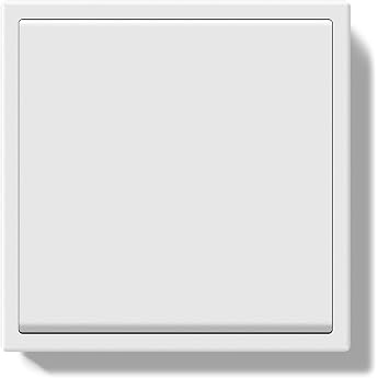 Flush-Mounted Light Switch Single 2-Way 80 x 80 mm Modern Wall Switch with PC Frame Button Switch with Cable Clamps and Claws Easy Installation Light Switch White