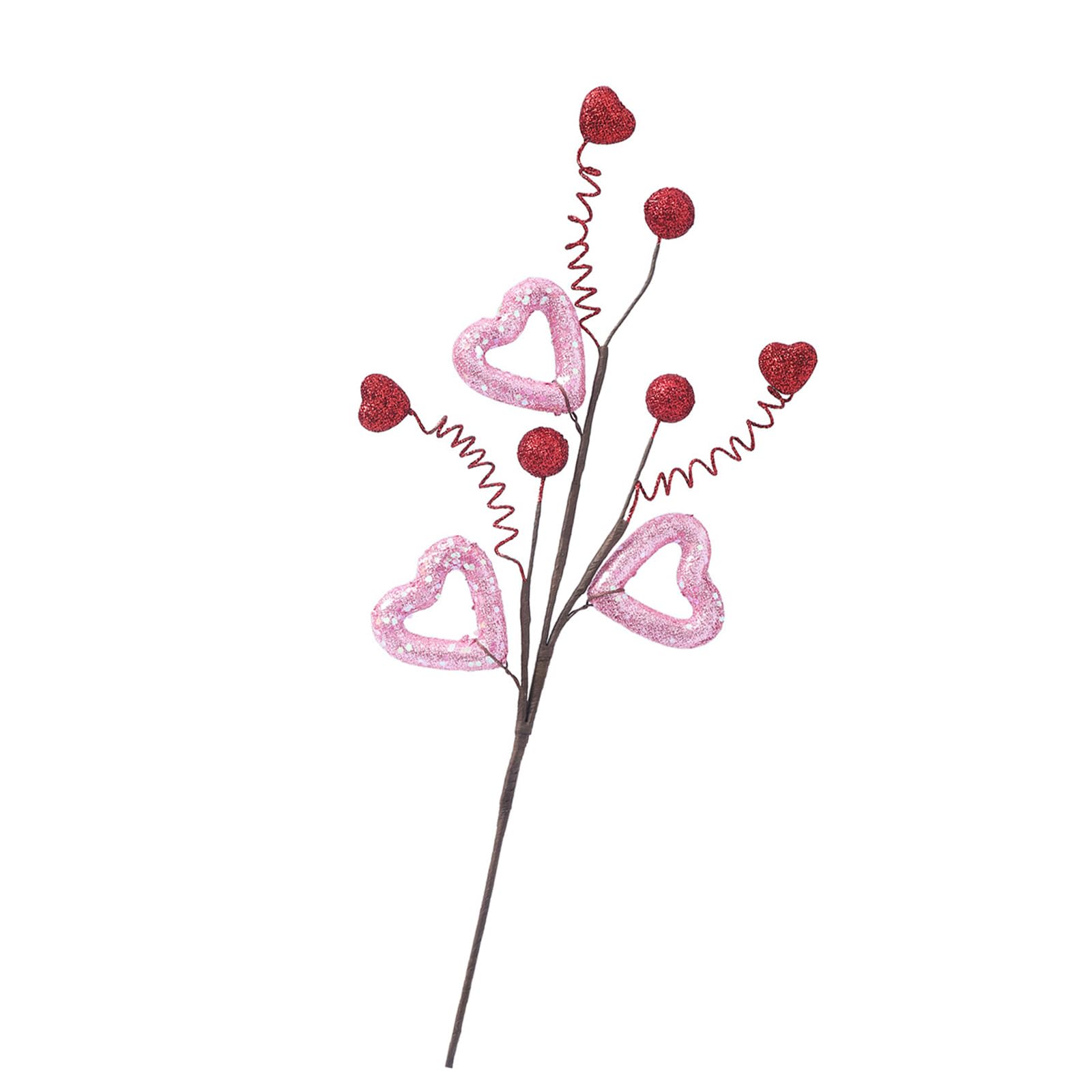 hogtnd Heart Shaped Berries Artificial Stem Ornament for Festival Home Decoration Heart Berries Stem