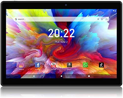 Tablet 10 pollici, Android 10.0 Tablet, processore quad-core, 2GB RAM 32GB ROM Espandibili 128GB, 1280×800 HD IPS, doppia fotocamera da 2 MP + 5 MP, WiFi Bluetooth 6000mAh, certificazione Google GMS