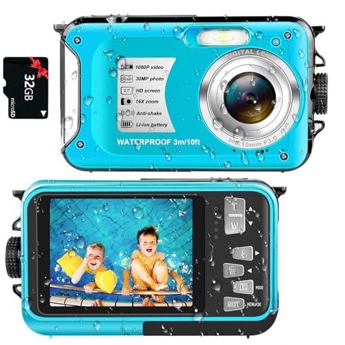 Yixinxin Fotocamera subacquea 10FT 1080P Full HD 30MP Macchina Fotografica Subacquea Zoom Digitale...