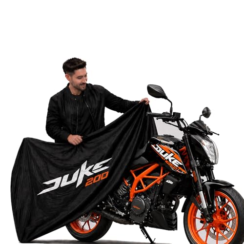 Image of Kayme Motorcycle Cover Waterproof Heavy Duty All Weather, Quad 4 Wheeler Cover Sun Rain Snow Protection (Mid-Black, Duke 200)