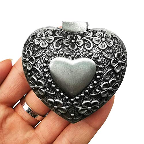Small Jewelry Box Valentines Gifts for Her | Vintage Valentine Earring & Ring Gift Box for Women- Antique Rosary & Trinket keepsake Gift Boxes in Heart Shape