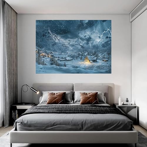 Tableaux decoration murale salon 70x90cm toile paysage abstrait moderne - 4
