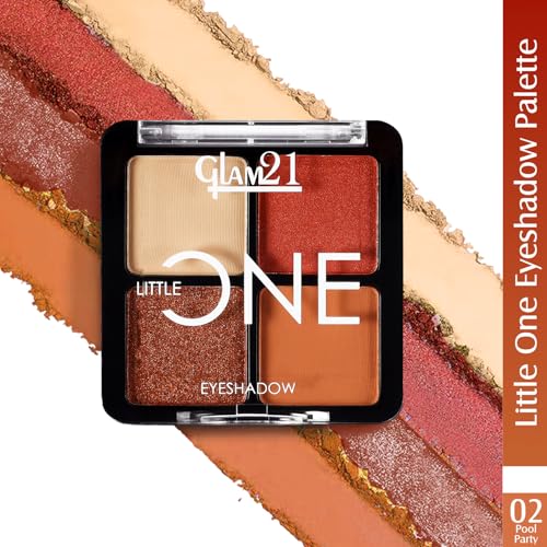 Image of Glam21 Little One 4-in-1 Eyeshadow Palette- Pool Party& Color Match BB Foundation SPF15-Honey Drop- 46gm|Pigmented, Long-Lasting Eyeshadows|Non-Cakey BB Cream, Blemish-Free Glow |Combo Pack Of 2