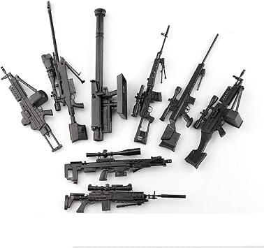 1/6 Gun Model SVD/MK14/DSR1/PSG1/MK46/FIM43 Mini Plastic Building Blocks Small Toys DIY Puzzle Plastic Model for 12 Inch Action Character Display 8pcs