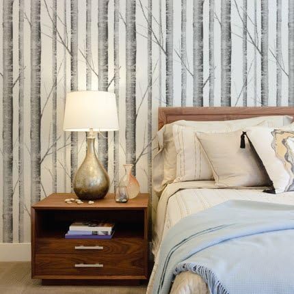Simple Shapes Birch Tree Vinyl Temporary Wallpaper - 2ft x 9 ft - Single